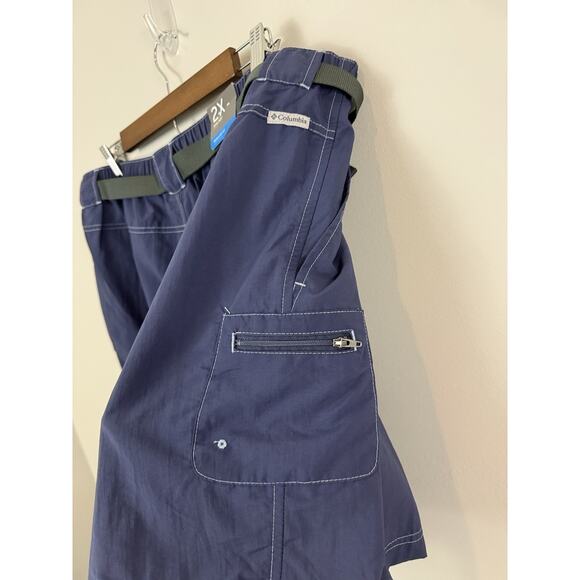 Columbia Sandy River Cargo Shorts Womens 2X Navy Belted Lightweight Hiking New - Picture 5 of 13